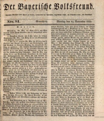 Der bayerische Volksfreund Montag 19. November 1832