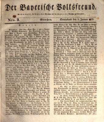 Der bayerische Volksfreund Samstag 5. Januar 1833