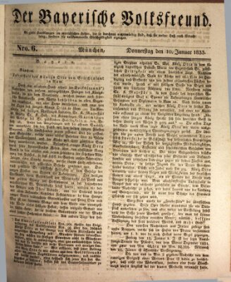 Der bayerische Volksfreund Donnerstag 10. Januar 1833