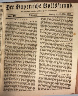 Der bayerische Volksfreund Montag 25. März 1833