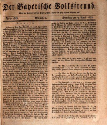 Der bayerische Volksfreund Dienstag 9. April 1833