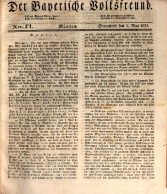 Der bayerische Volksfreund Samstag 4. Mai 1833