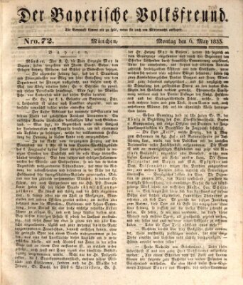 Der bayerische Volksfreund Montag 6. Mai 1833