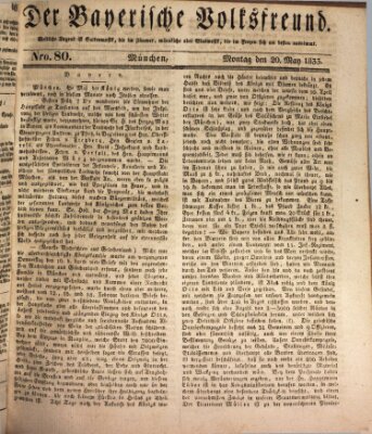 Der bayerische Volksfreund Montag 20. Mai 1833