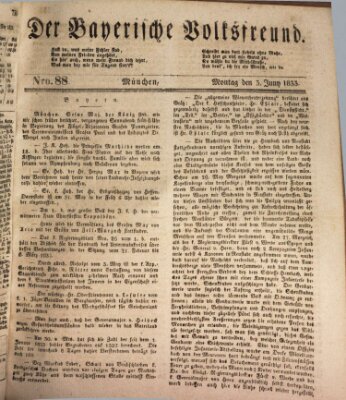 Der bayerische Volksfreund Montag 3. Juni 1833