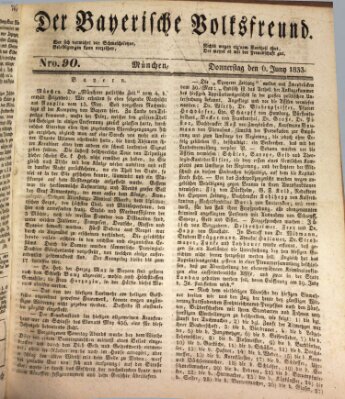 Der bayerische Volksfreund Donnerstag 6. Juni 1833