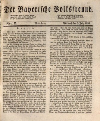 Der bayerische Volksfreund Mittwoch 3. Juli 1833