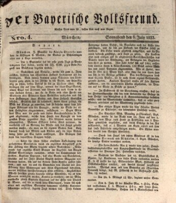 Der bayerische Volksfreund Samstag 6. Juli 1833