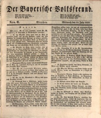 Der bayerische Volksfreund Mittwoch 10. Juli 1833