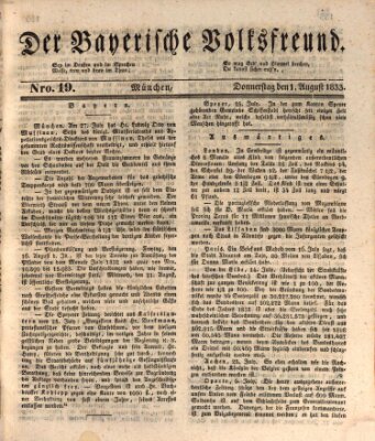 Der bayerische Volksfreund Donnerstag 1. August 1833