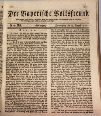 Der bayerische Volksfreund Donnerstag 29. August 1833