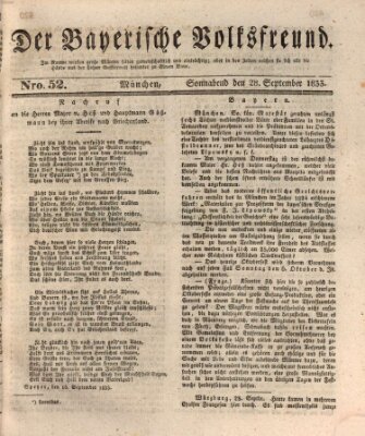 Der bayerische Volksfreund Samstag 28. September 1833