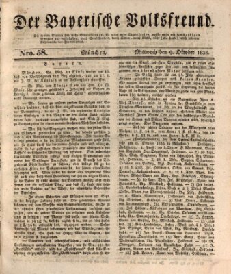 Der bayerische Volksfreund Mittwoch 9. Oktober 1833