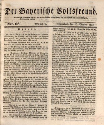 Der bayerische Volksfreund Samstag 26. Oktober 1833