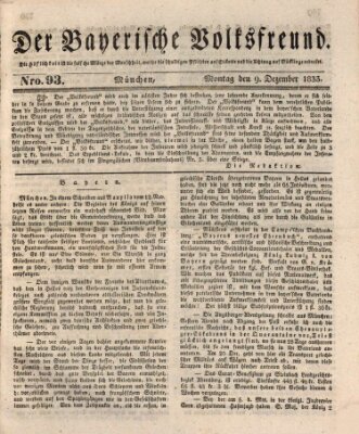 Der bayerische Volksfreund Montag 9. Dezember 1833