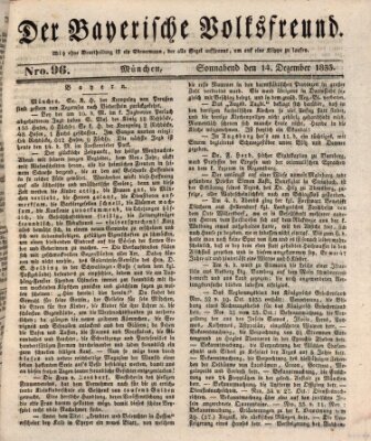 Der bayerische Volksfreund Samstag 14. Dezember 1833