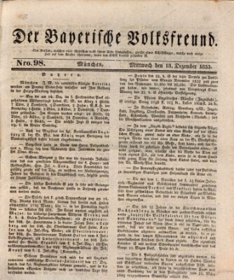 Der bayerische Volksfreund Mittwoch 18. Dezember 1833