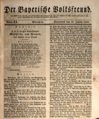 Der bayerische Volksfreund Samstag 18. Januar 1834