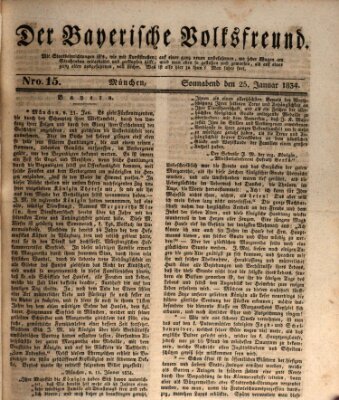 Der bayerische Volksfreund Samstag 25. Januar 1834