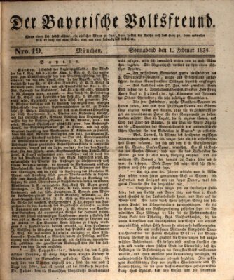 Der bayerische Volksfreund Samstag 1. Februar 1834