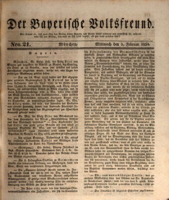 Der bayerische Volksfreund Mittwoch 5. Februar 1834