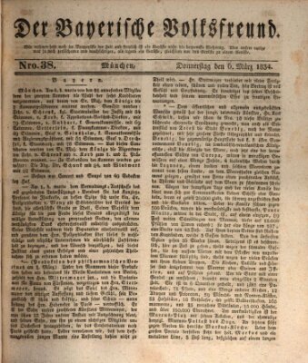 Der bayerische Volksfreund Donnerstag 6. März 1834