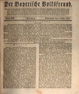 Der bayerische Volksfreund Samstag 8. März 1834