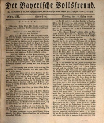 Der bayerische Volksfreund Montag 10. März 1834