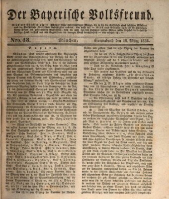 Der bayerische Volksfreund Samstag 15. März 1834