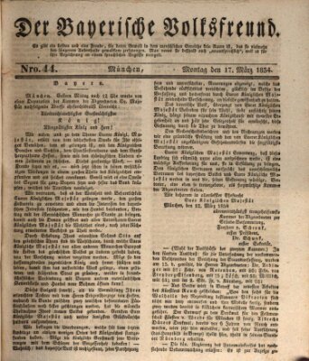 Der bayerische Volksfreund Montag 17. März 1834