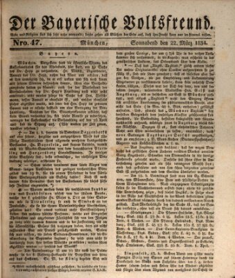 Der bayerische Volksfreund Samstag 22. März 1834