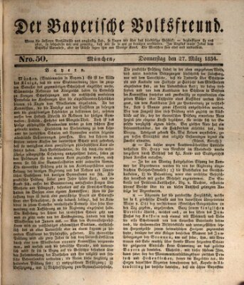 Der bayerische Volksfreund Donnerstag 27. März 1834