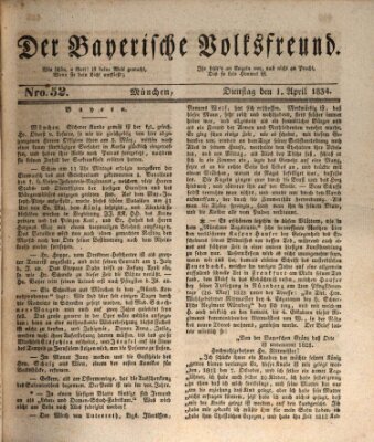 Der bayerische Volksfreund Dienstag 1. April 1834