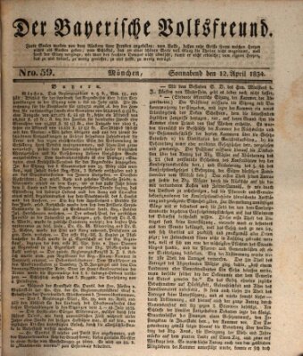 Der bayerische Volksfreund Samstag 12. April 1834