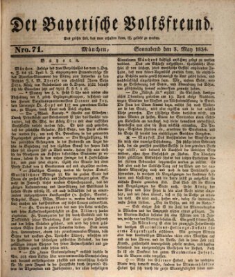 Der bayerische Volksfreund Samstag 3. Mai 1834