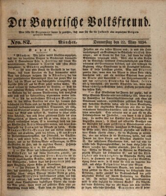 Der bayerische Volksfreund Donnerstag 22. Mai 1834