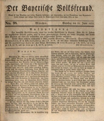 Der bayerische Volksfreund Samstag 21. Juni 1834