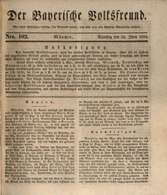 Der bayerische Volksfreund Samstag 28. Juni 1834