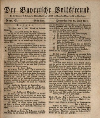 Der bayerische Volksfreund Donnerstag 10. Juli 1834