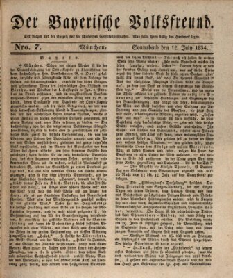 Der bayerische Volksfreund Samstag 12. Juli 1834