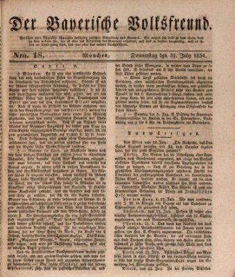 Der bayerische Volksfreund Donnerstag 31. Juli 1834