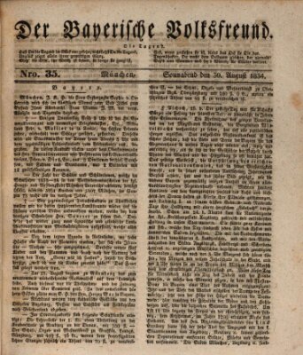 Der bayerische Volksfreund Samstag 30. August 1834