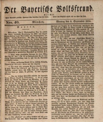 Der bayerische Volksfreund Montag 8. September 1834