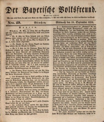 Der bayerische Volksfreund Mittwoch 24. September 1834