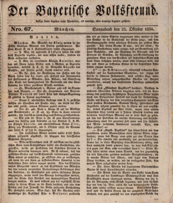 Der bayerische Volksfreund Samstag 25. Oktober 1834