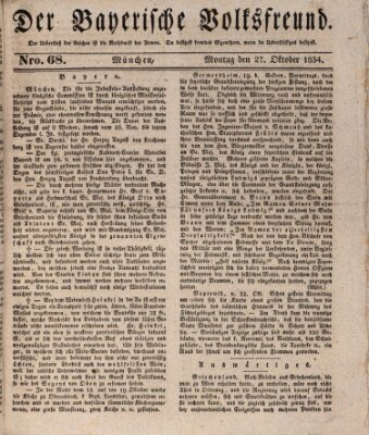 Der bayerische Volksfreund Montag 27. Oktober 1834