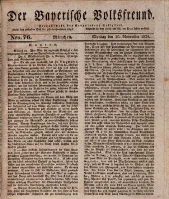 Der bayerische Volksfreund Montag 10. November 1834