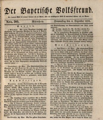 Der bayerische Volksfreund Donnerstag 4. Dezember 1834