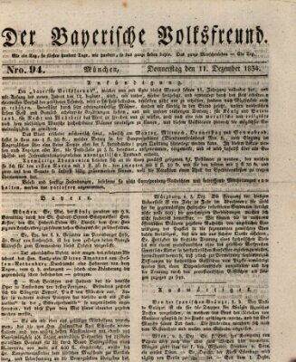 Der bayerische Volksfreund Donnerstag 11. Dezember 1834