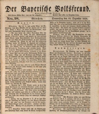 Der bayerische Volksfreund Donnerstag 18. Dezember 1834